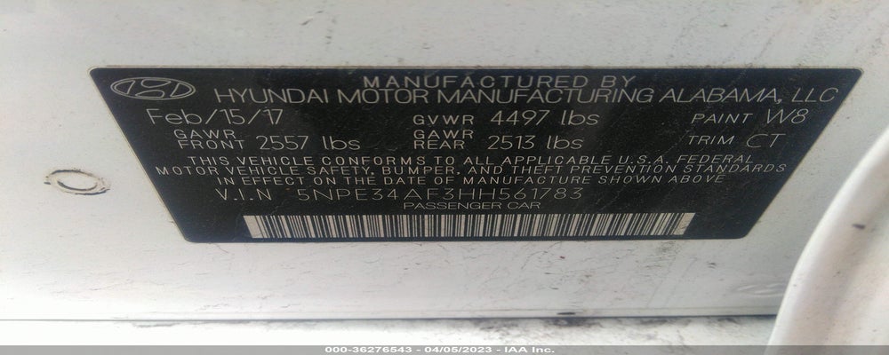 5NPE34AF3HH561783 2017 HYUNDAI SONATA photo no. 9