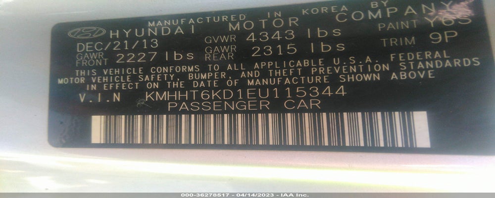 KMHHT6KD1EU115344 2014 HYUNDAI GENESIS COUPE photo no. 9