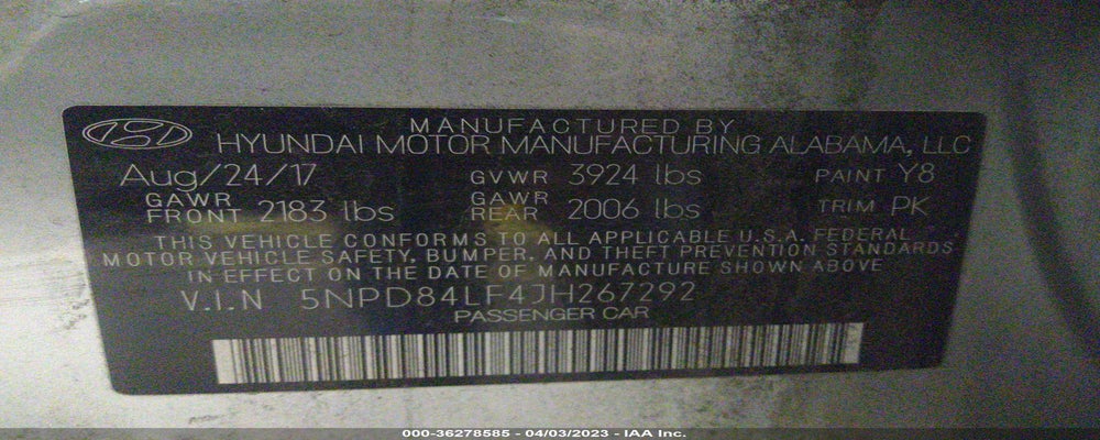 5NPD84LF4JH267292 2018 HYUNDAI ELANTRA photo no. 9