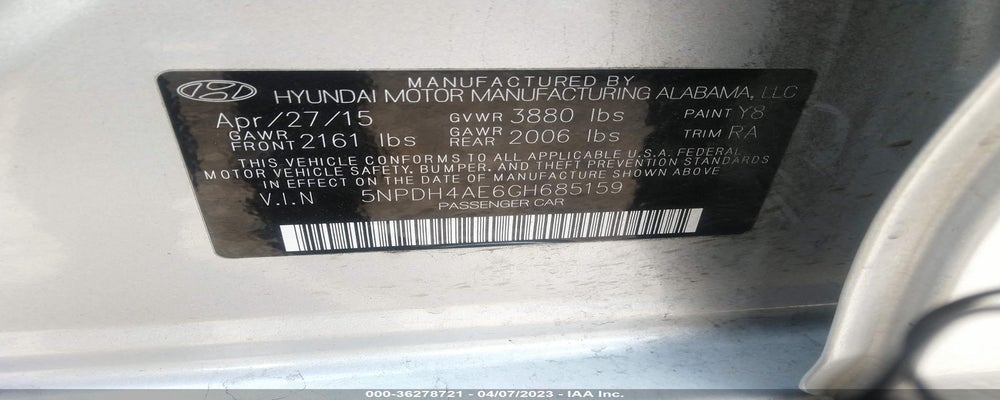 5NPDH4AE6GH685159 2016 HYUNDAI ELANTRA photo no. 9