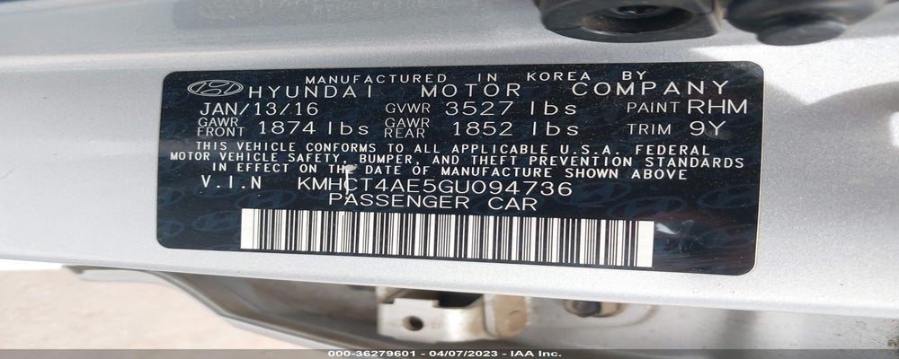 KMHCT4AE5GU094736 2016 HYUNDAI ACCENT photo no. 9