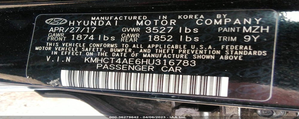KMHCT4AE6HU316783 2017 HYUNDAI ACCENT photo no. 9