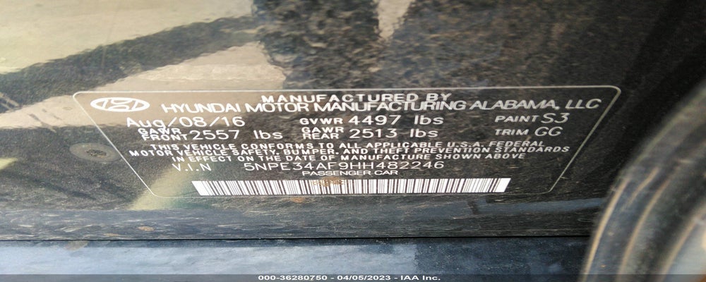 5NPE34AF9HH482246 2017 HYUNDAI SONATA photo no. 9