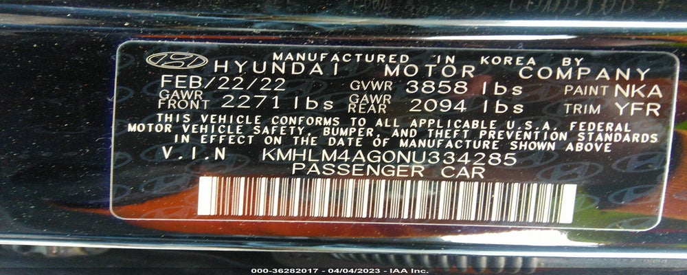 KMHLM4AG0NU334285 2022 HYUNDAI ELANTRA photo no. 9