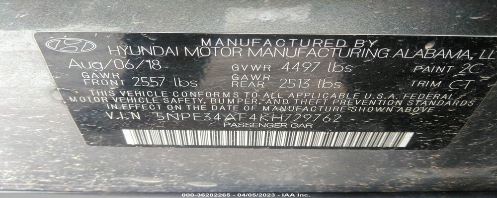 5NPE34AF4KH729762 2019 HYUNDAI SONATA photo no. 9