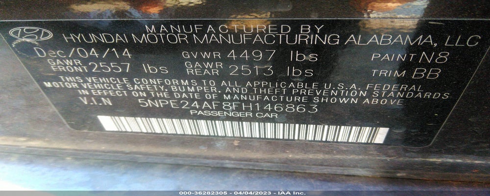 5NPE24AF8FH146863 2015 HYUNDAI SONATA photo no. 9