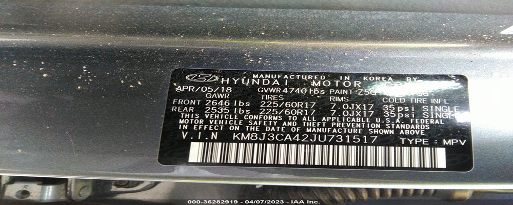 KM8J3CA42JU731517 2018 HYUNDAI TUCSON photo no. 9