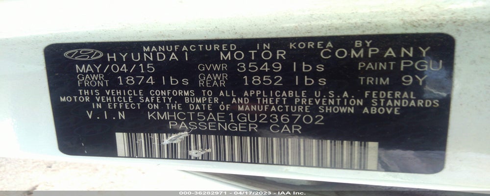 KMHCT5AE1GU236702 2016 HYUNDAI ACCENT photo no. 9