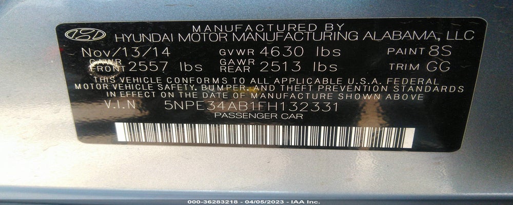 5NPE34AB1FH132331 2015 HYUNDAI SONATA photo no. 9