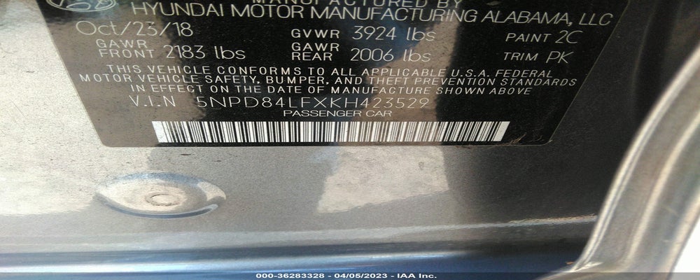 5NPD84LFXKH423529 2019 HYUNDAI ELANTRA photo no. 9