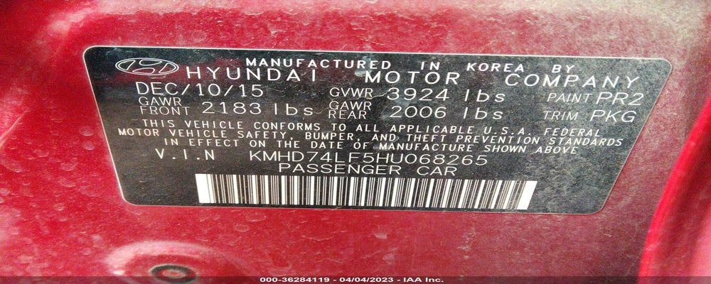KMHD74LF5HU068265 2017 HYUNDAI ELANTRA photo no. 9