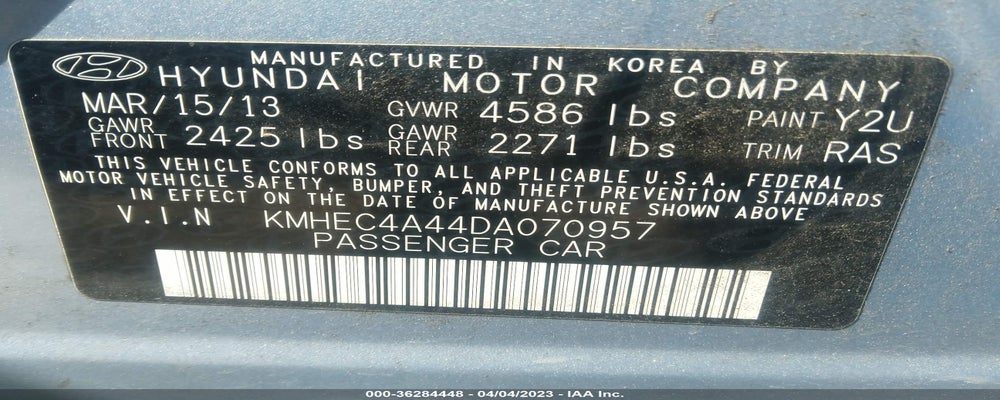 KMHEC4A44DA070957 2013 HYUNDAI SONATA HYBRID photo no. 9
