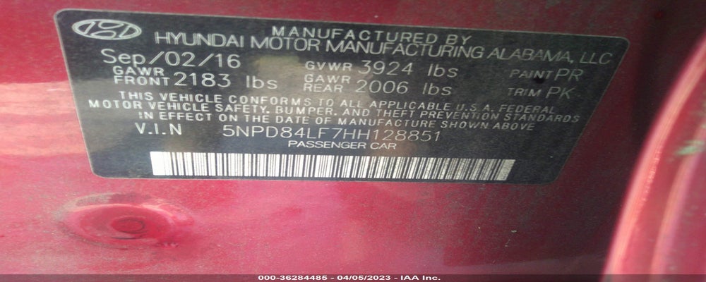 5NPD84LF7HH128851 2017 HYUNDAI ELANTRA photo no. 9