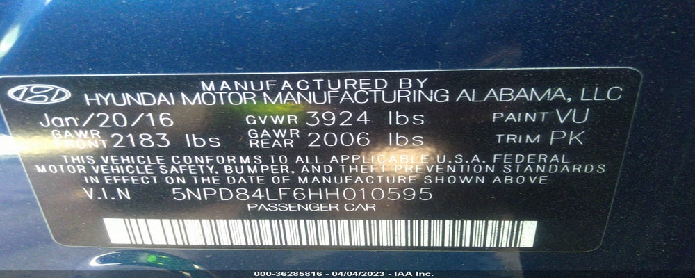 5NPD84LF6HH010595 2017 HYUNDAI ELANTRA photo no. 9