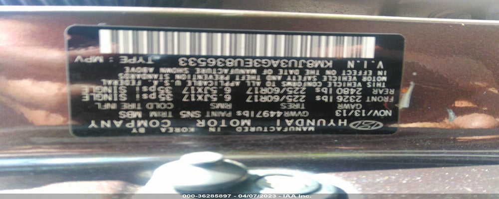 KM8JU3AG3EU836533 2014 HYUNDAI TUCSON photo no. 9