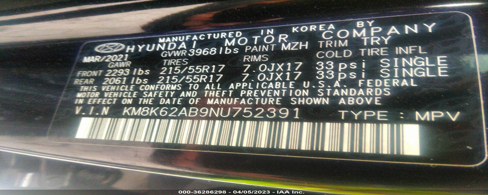 KM8K62AB9NU752391 2022 HYUNDAI KONA photo no. 9
