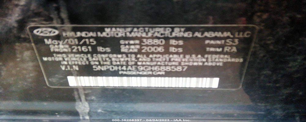 5NPDH4AE9GH688587 2016 HYUNDAI ELANTRA photo no. 9