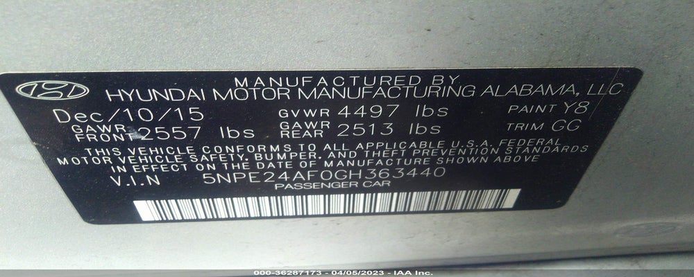 5NPE24AF0GH363440 2016 HYUNDAI SONATA photo no. 9