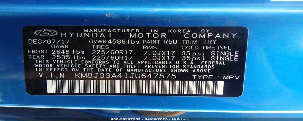 KM8J33A41JU647575 2018 HYUNDAI TUCSON photo no. 9