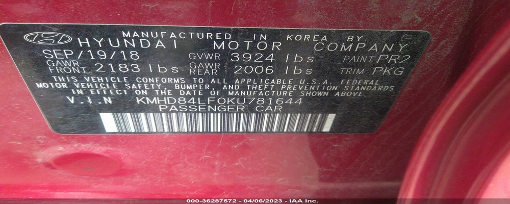 KMHD84LF0KU781644 2019 HYUNDAI ELANTRA photo no. 9