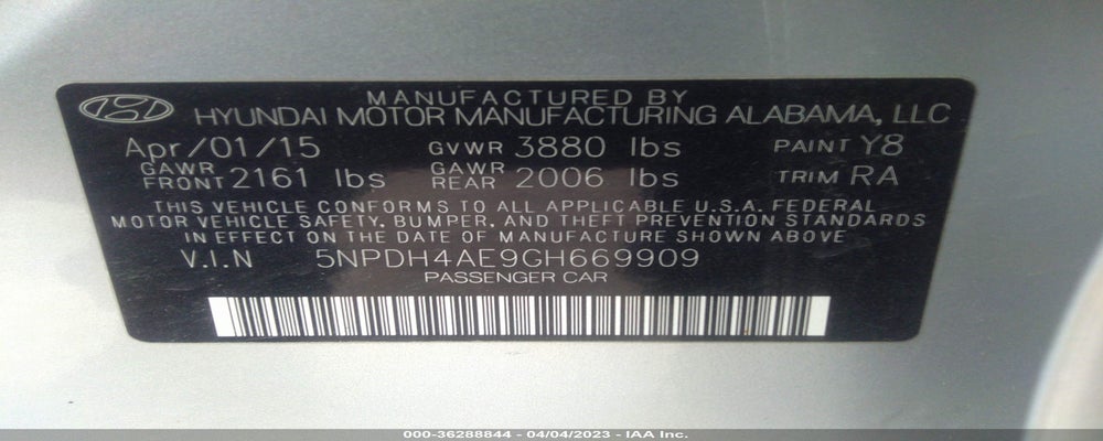 5NPDH4AE9GH669909 2016 HYUNDAI ELANTRA photo no. 9