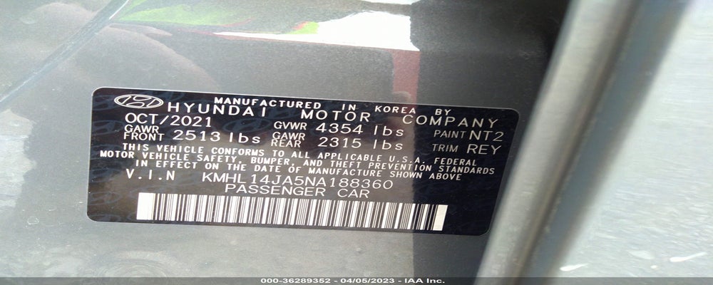 KMHL14JA5NA188360 2022 HYUNDAI SONATA photo no. 9