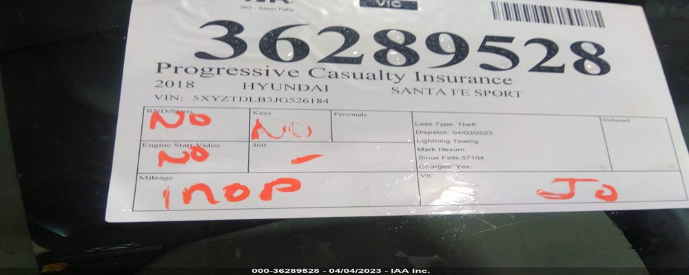 5XYZTDLB3JG526184 2018 HYUNDAI SANTA FE SPORT photo no. 7