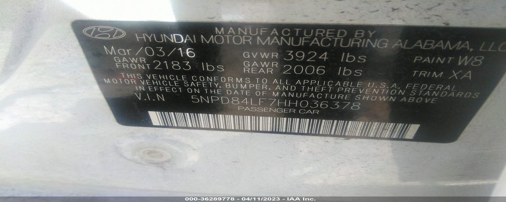 5NPD84LF7HH036378 2017 HYUNDAI ELANTRA photo no. 9