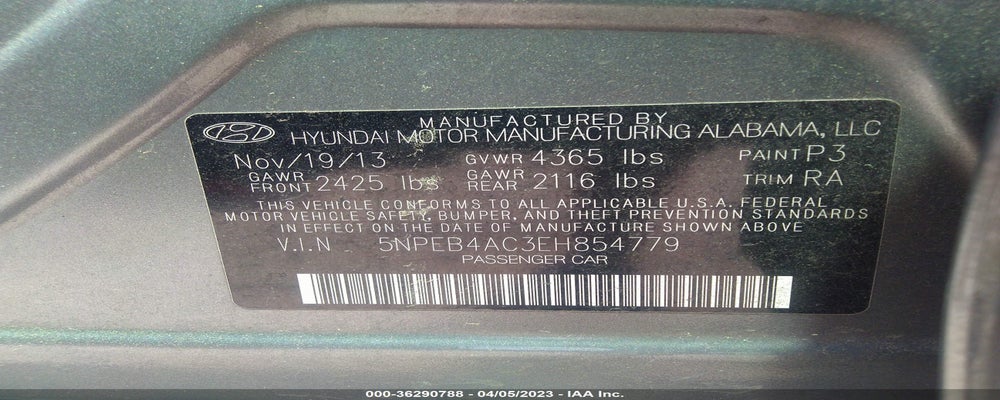 5NPEB4AC3EH854779 2014 HYUNDAI SONATA photo no. 9