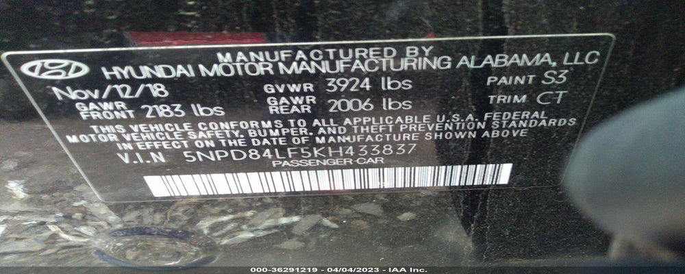 5NPD84LF5KH433837 2019 HYUNDAI ELANTRA photo no. 9