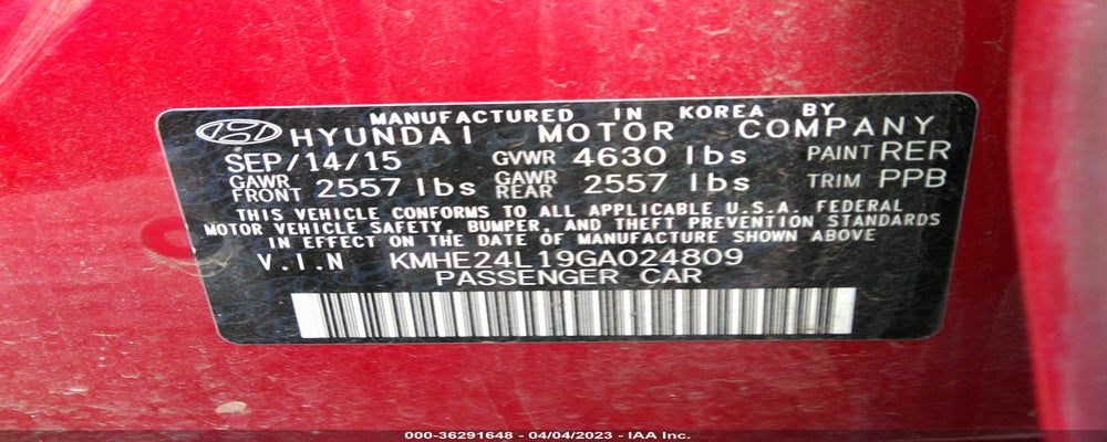 KMHE24L19GA024809 2016 HYUNDAI SONATA HYBRID photo no. 9