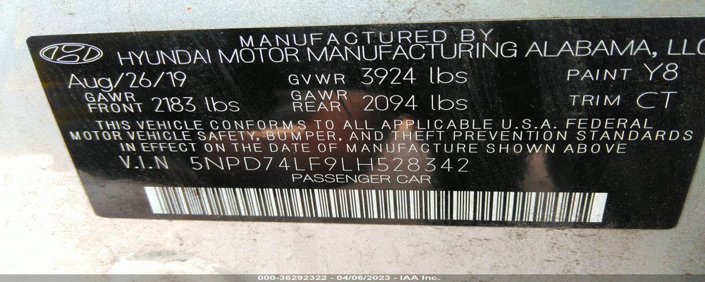 5NPD74LF9LH528342 2020 HYUNDAI ELANTRA photo no. 9