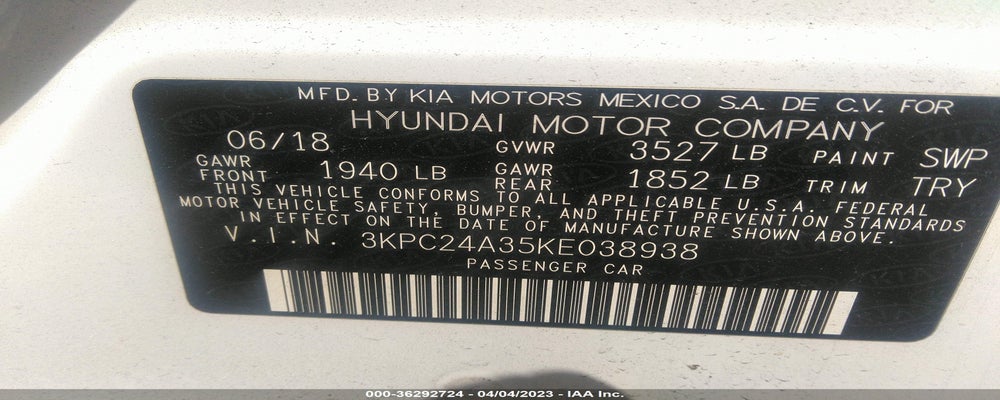 3KPC24A35KE038938 2019 HYUNDAI ACCENT photo no. 9