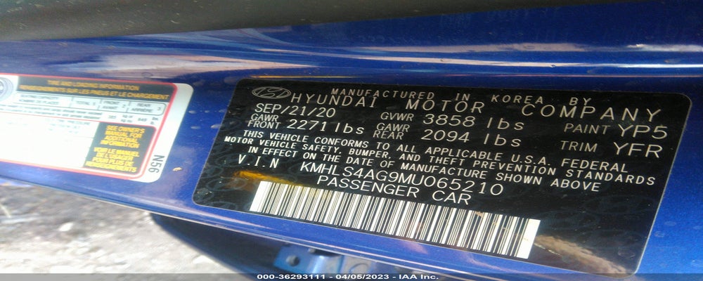 KMHLS4AG9MU065210 2021 HYUNDAI ELANTRA photo no. 9