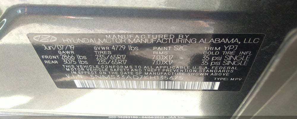 5NMS33AD7KH135675 2019 HYUNDAI SANTA FE photo no. 9