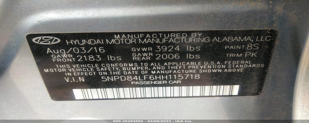 5NPD84LF6HH115718 2017 HYUNDAI ELANTRA photo no. 9