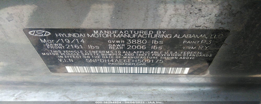 5NPDH4AE6EH509175 2014 HYUNDAI ELANTRA photo no. 9