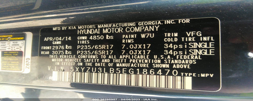 5XYZU3LB5EG186470 2014 HYUNDAI SANTA FE SPORT photo no. 9