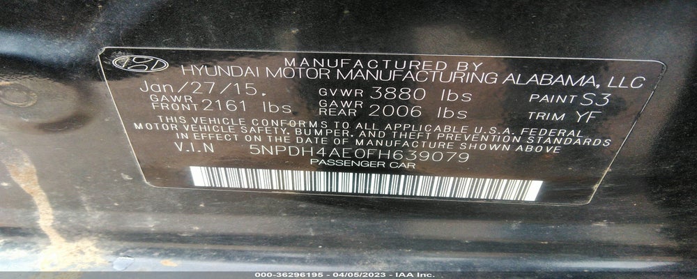 5NPDH4AE0FH639079 2015 HYUNDAI ELANTRA photo no. 9