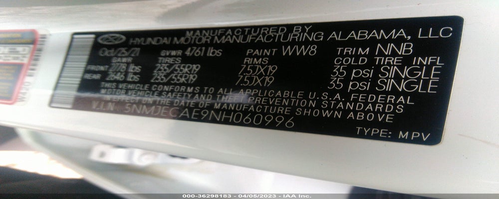 5NMJECAE9NH060996 2022 HYUNDAI TUCSON photo no. 9