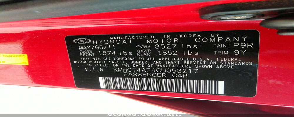 KMHCT4AE4CU053217 2012 HYUNDAI ACCENT photo no. 9
