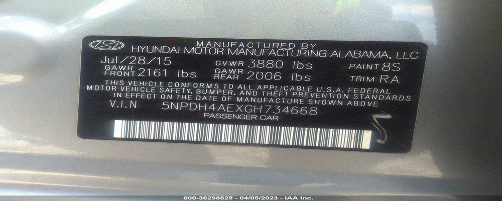 5NPDH4AEXGH734668 2016 HYUNDAI ELANTRA photo no. 9
