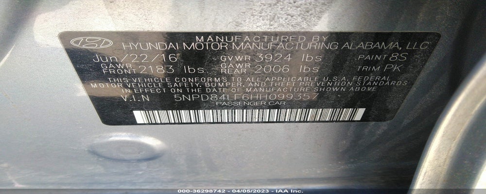 5NPD84LF6HH099357 2017 HYUNDAI ELANTRA photo no. 9