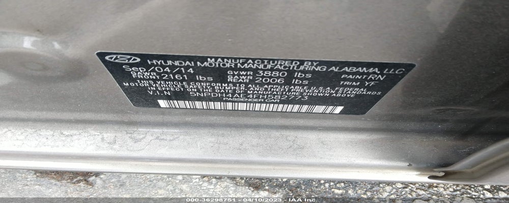 5NPDH4AE4FH582773 2015 HYUNDAI ELANTRA photo no. 9