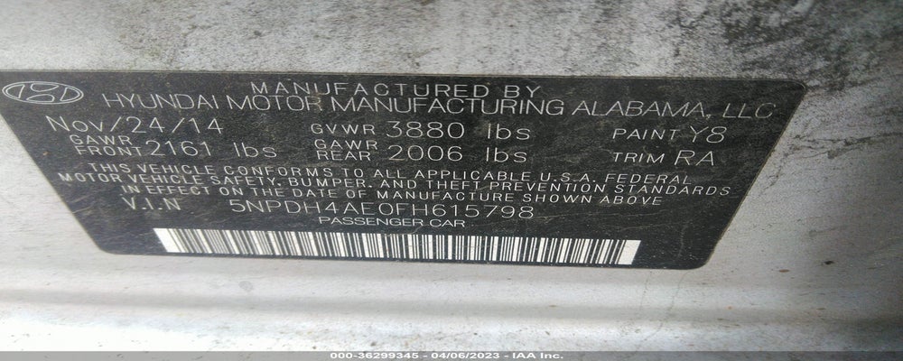 5NPDH4AE0FH615798 2015 HYUNDAI ELANTRA photo no. 9
