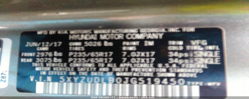 5XYZUDLB0JG519450 2018 HYUNDAI SANTA FE SPORT photo no. 9
