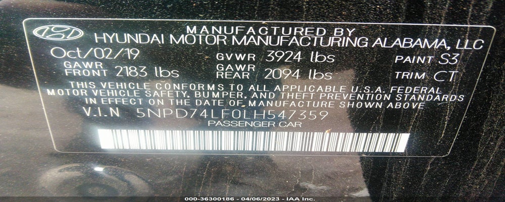 5NPD74LF0LH547359 2020 HYUNDAI ELANTRA photo no. 9