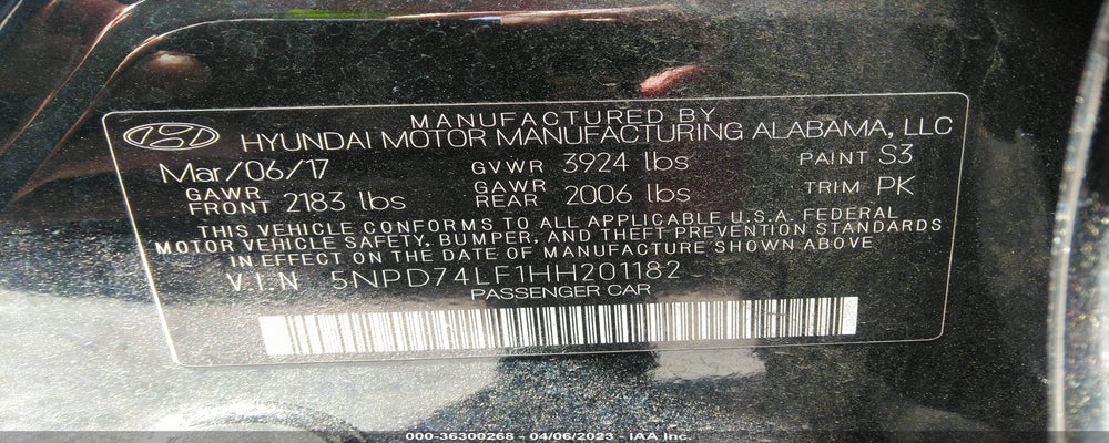 5NPD74LF1HH201182 2017 HYUNDAI ELANTRA photo no. 9