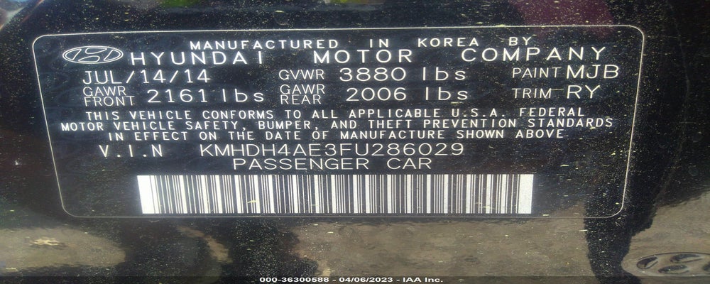 KMHDH4AE3FU286029 2015 HYUNDAI ELANTRA photo no. 9