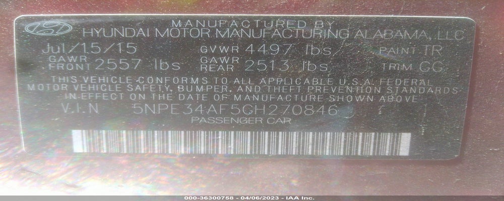 5NPE34AF5GH270846 2016 HYUNDAI SONATA photo no. 9